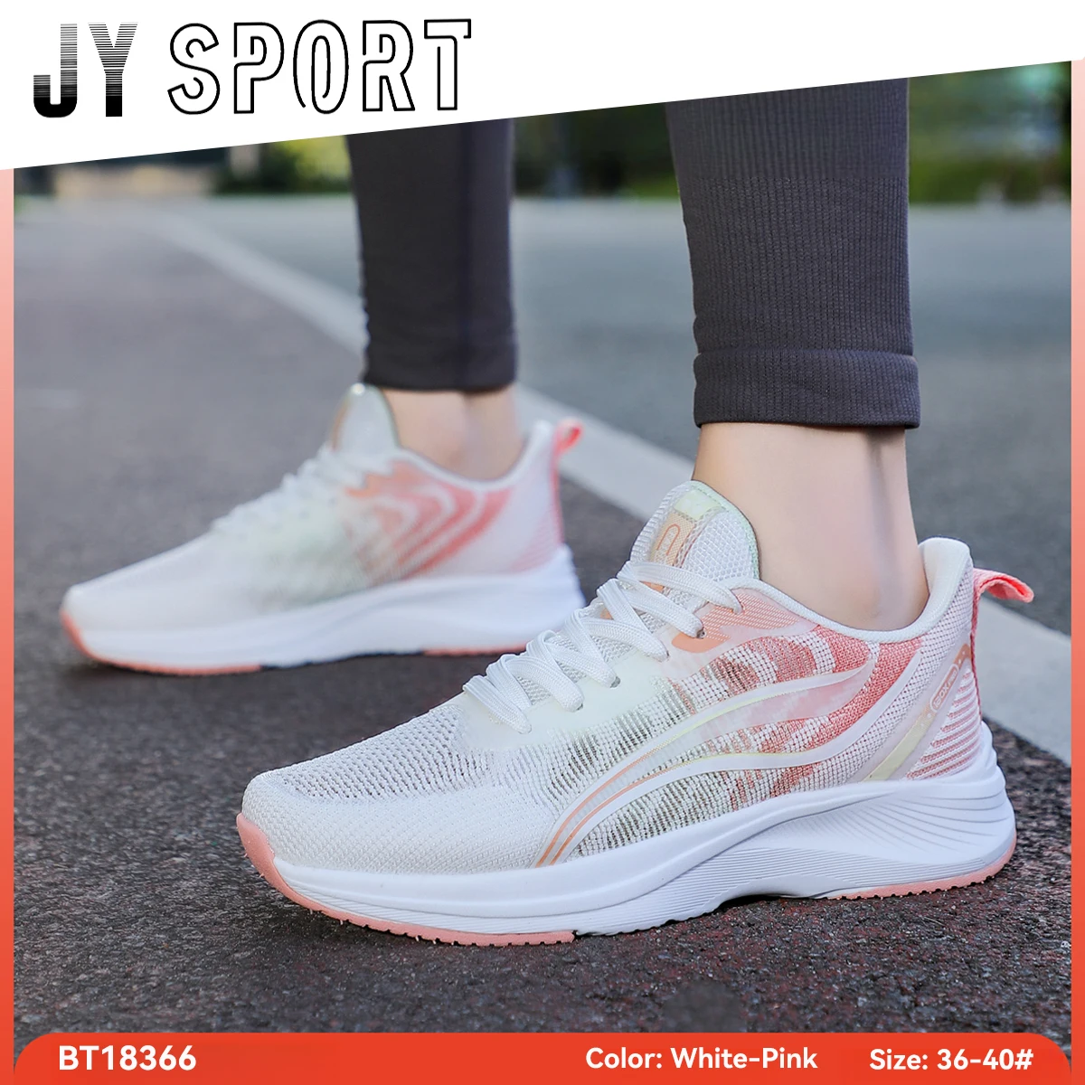 Flyweave Mesh Women Sneakers Lightweight Breathable Casual Woman Sport Shoes Rebound Non-Slip Lace-Up Outdoor Walking Shoes