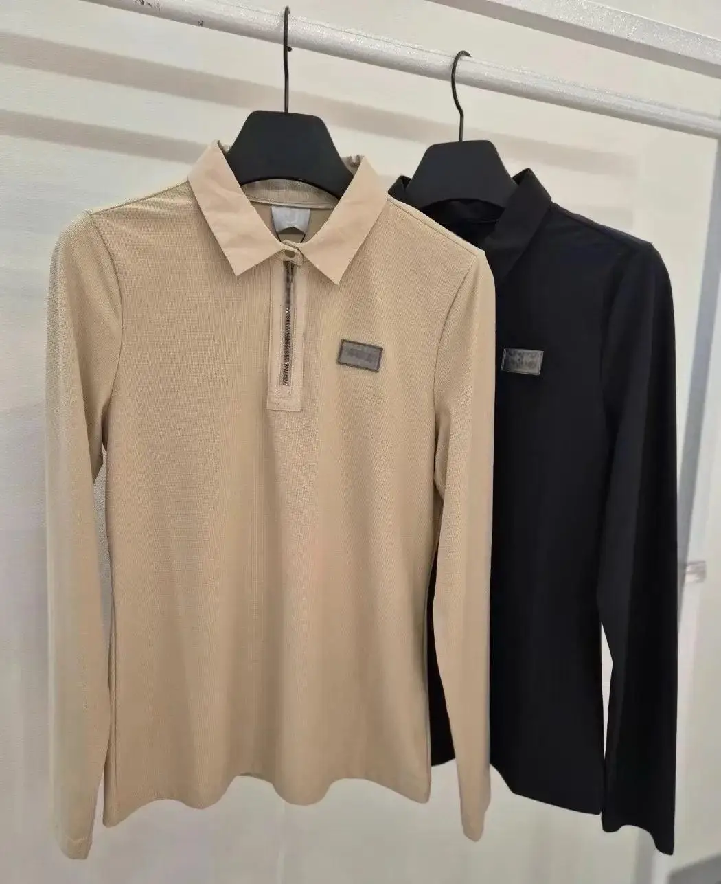 2026 Women's Golf Long Sleeve Top New Half Zip Polo Shirt Slim Fit Versatile Ladies Golf Sportswear