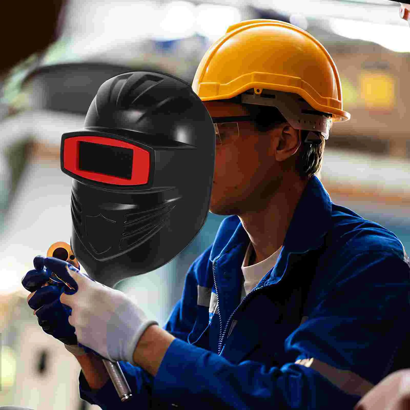 Welding Protective Mask Face Masks Handheld Welder Plastic Reusable Thicken with Handle Facial for