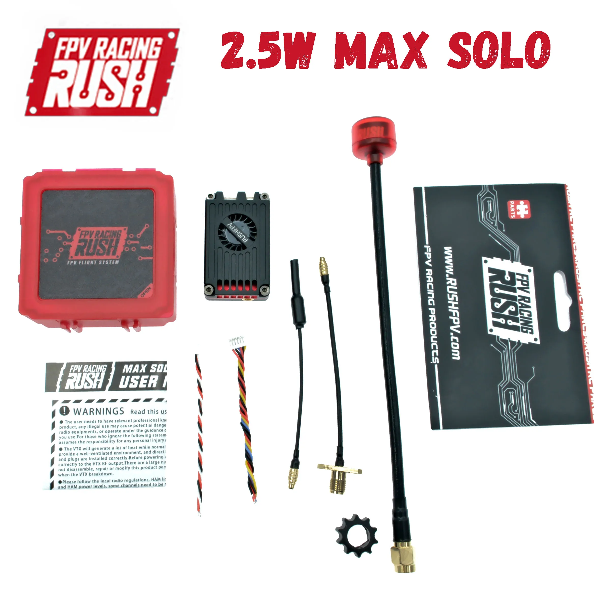 RUSH MAX Solo Tank 5.8G VTX Video Transmitter CNC shell 2.5W High Power Built-in Microphone Heat Dissipation fan For RC FPV