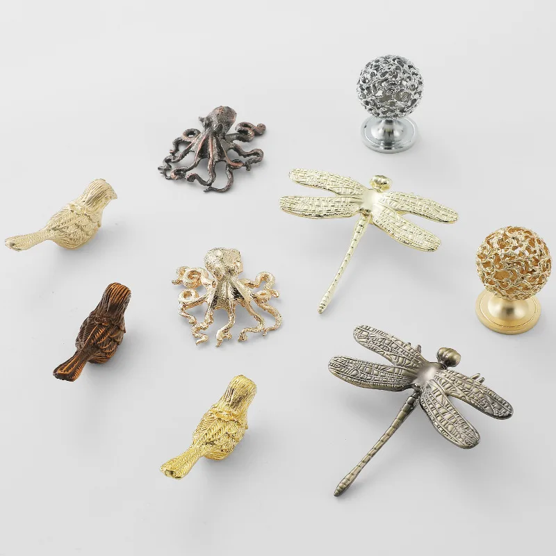 Light Luxury Zinc Alloy Handle Nordic Cabinet American Wardrobe Drawer Cross-Border Dragonfly Handle Furniture Hardware Accessor