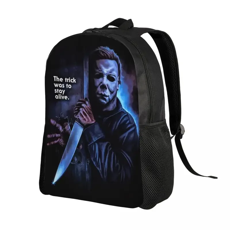 Custom Horror Movie Halloween Michael Myers Backpack Women Men Casual Bookbag for School College Bags