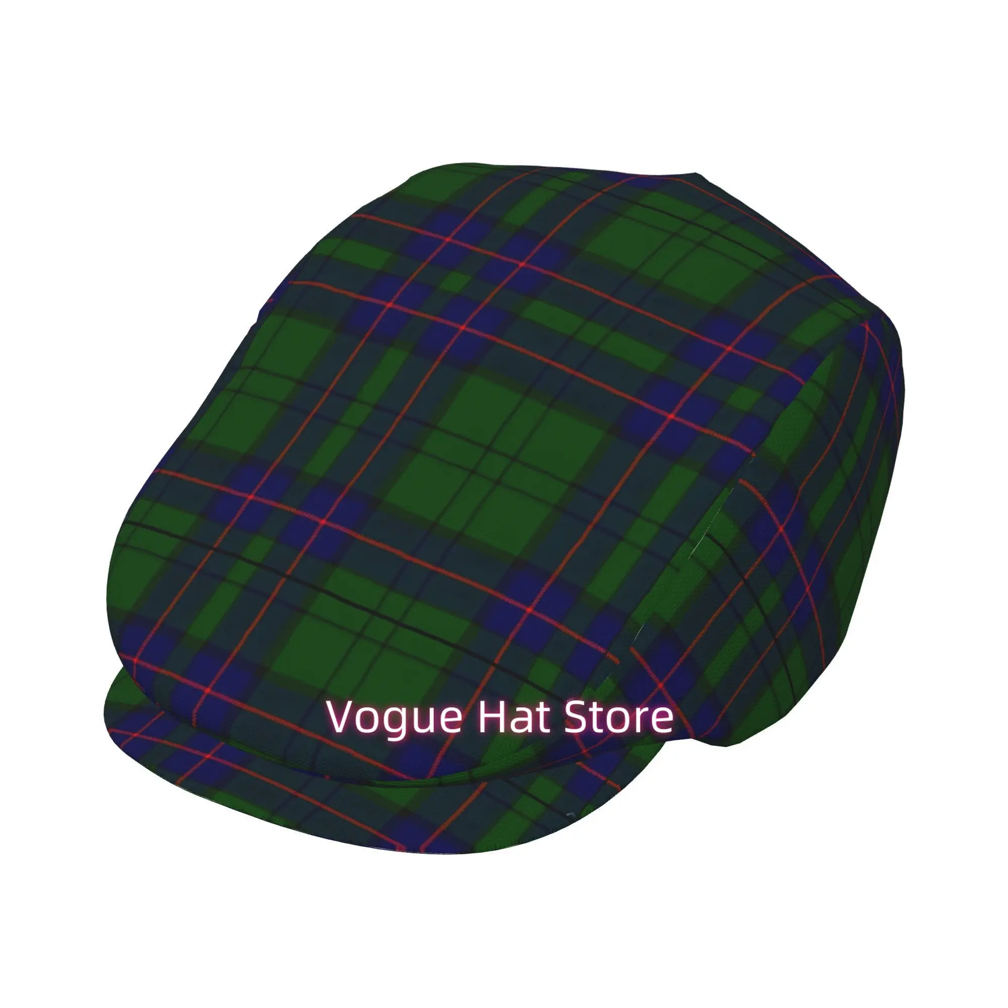 1pc Clan Lockhart Tartan for all-Over Printed Beret, Retro Newsboy Cap, Unisex, a Must-Have Fashion Accessory for Outdoor Leisur