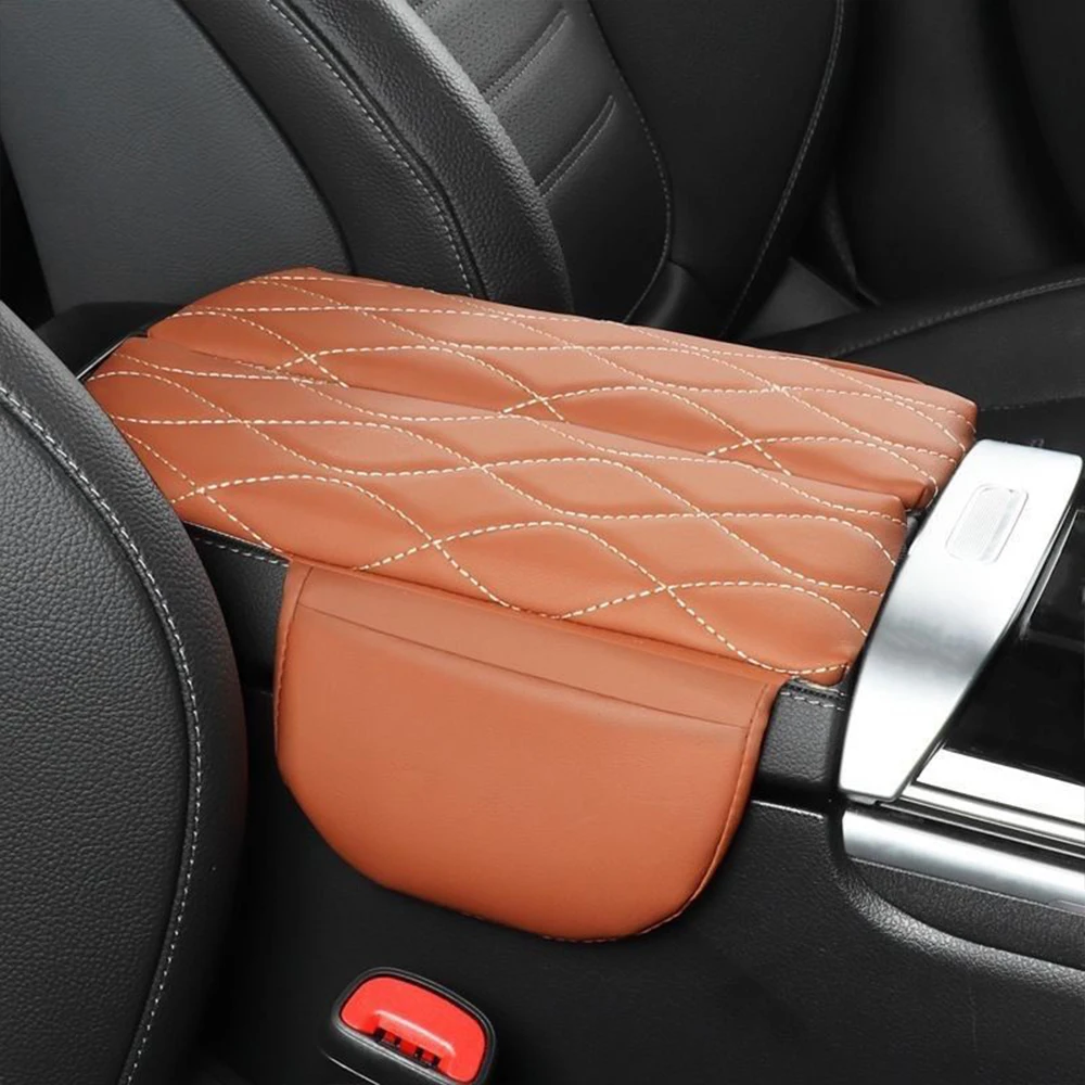 

For Mercedes Benz GLC 2023 Leather Car Armrest Box Pad Anti-Scratch Leather Center Console Cover Arm Rest Cushion Accessories