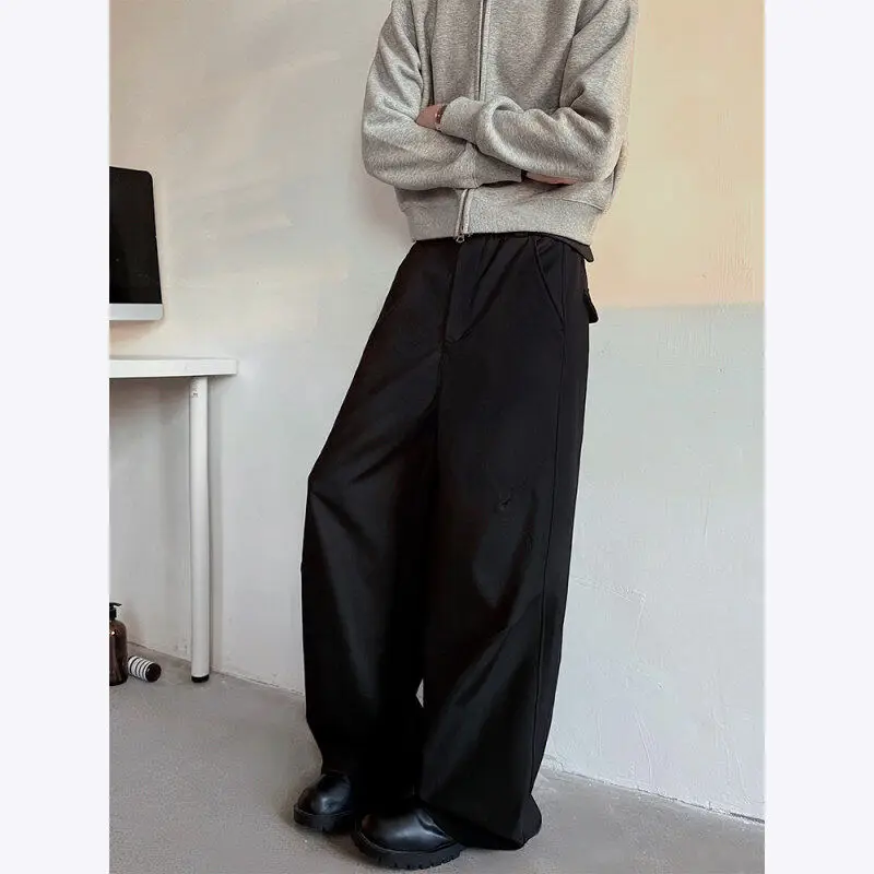 

Bla Cleanfit Мужские и женские повседневные брюки со складками Широкие брюки прямого кроя Драпированные удобные брюки с высокой талией