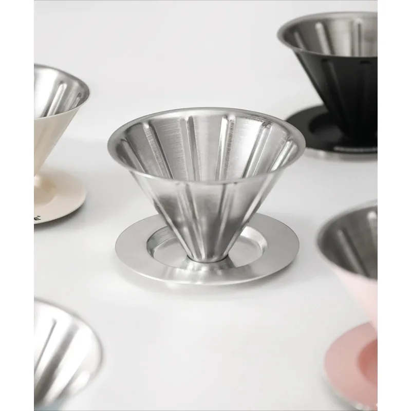 For Stainless Steel Coffee Filter Cup V60 Filter Funnel Household Outdoor Portable Coffee Making Utensils Metal