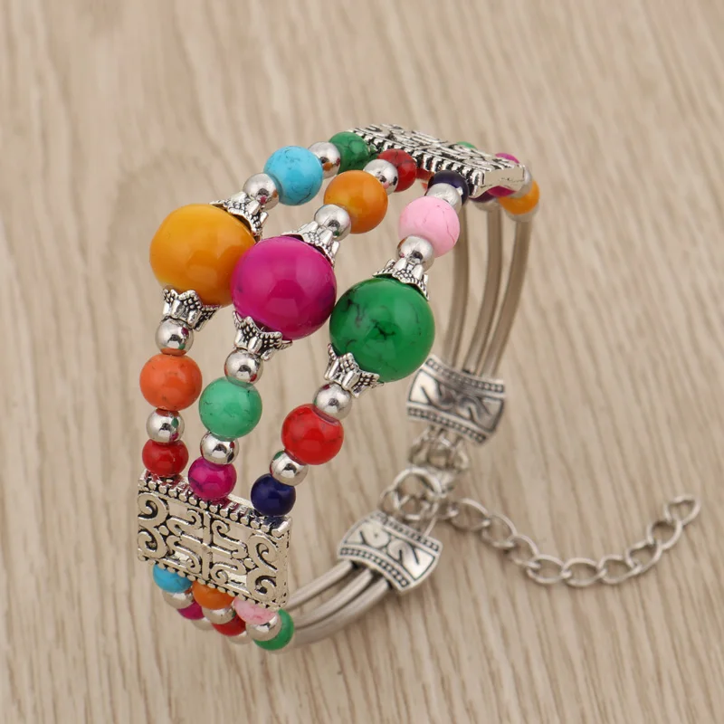 Aihua Neue böhmische Charm-Perlenarmbänder für Frauen, ethnische Armbänder aus Naturstein, modischer Schmuck, Partygeschenke – Detail 7