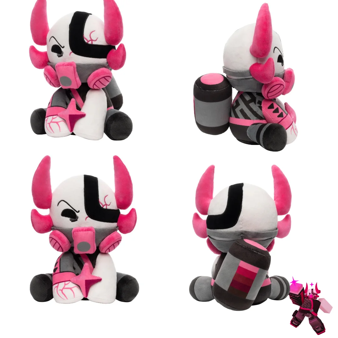 Muñeco de Peluche de Toro Rosa de 25 CM, Simulación de Toro Ninja, Ideal para Coleccionistas y Decoración del Hogar