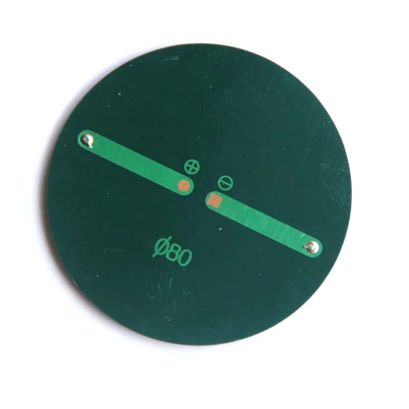 الألواح الشمسية الدائرية الكريستالات الصغيرة 0.5 واط 6 فولت قطر 80 مللي متر وحدة الطاقة الشمسية الكهروضوئية لشحن بطارية 3.7 فولت-5 فولت 10 قطعة