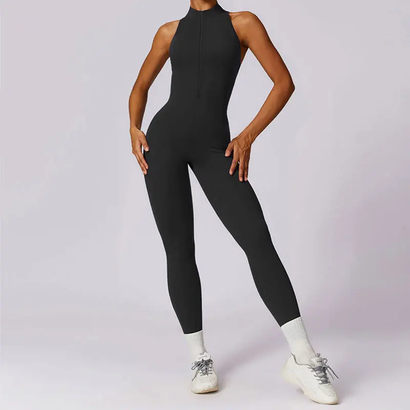 Conjunto de chándal de Yoga para mujer, monos de Yoga de una pieza, monos de manga de entrenamiento, conjunto de gimnasio de entrenamiento, conjunto