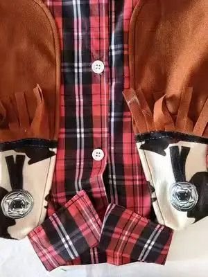 Kids western cowboy costume set, wild west outfit with hat for party, cosplay and role play view 5