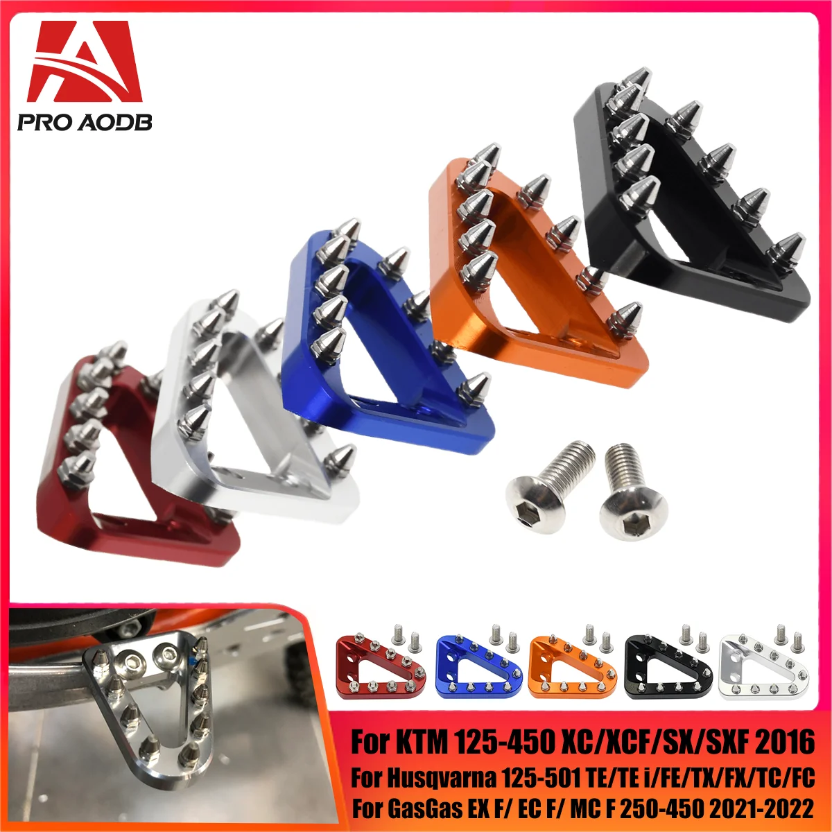 For KTM EXC EXCF SX SXF XC XCF XCW For GasGas Rear Brake Pedal Lever Step Plate Tip For Husqvarna FC TC FE TE FX TX 2016-2023