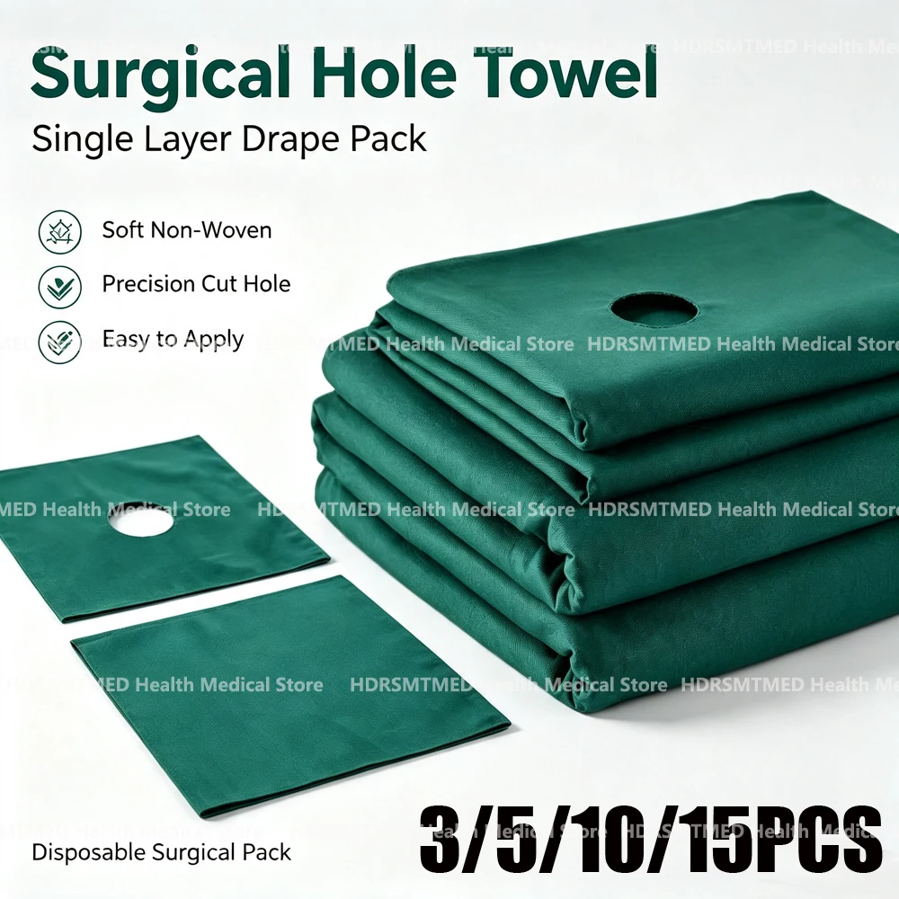 3/5/10/15PCS Cotton Hospital Operating Room Hole Towel for Cosmetology Plastic Surgery Face Oral Cavity Laparotomy Chest Section