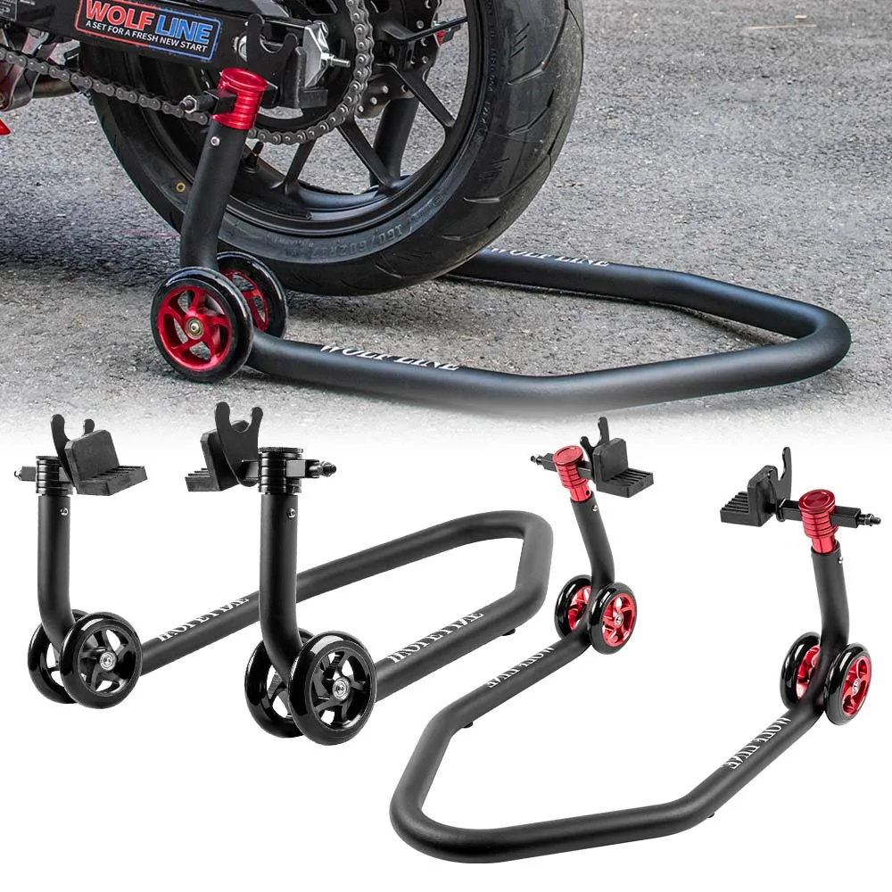 Aluminum Universal Motorcycle Paddock Stands Full Set Rear Wheel Support Removable Bracket for Lift Frame Tire Repairing Tool