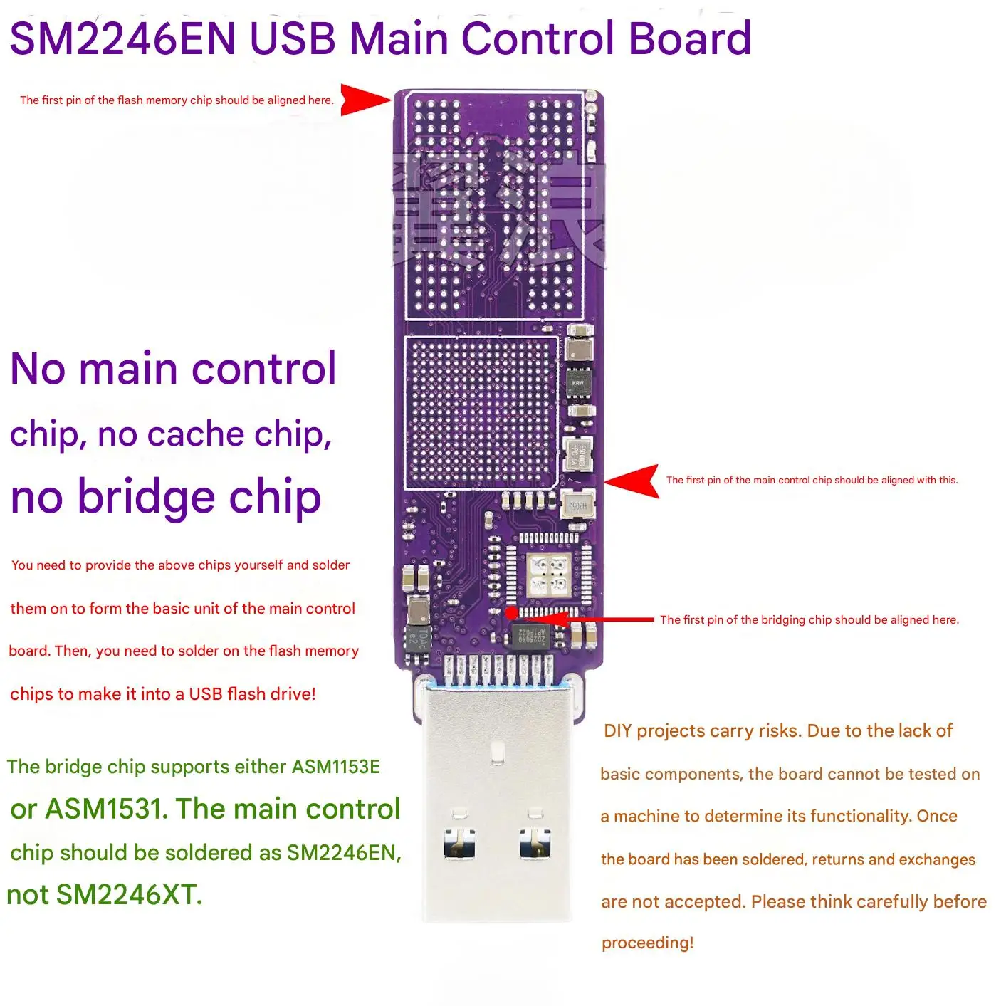 Silicon Motion SM2246EN SSD Solid-State USB Flash Drive Controller Board DIY Kit USB 3.0/3.1 Flash Drive Circuit Board