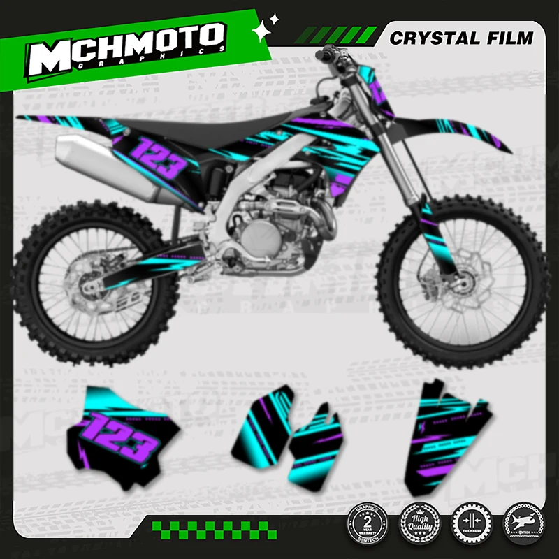 

MCHMFG Motorcycle Graphics Decals Sticker Kit For KAWASAKI KXF250 KX250 2021 2022 2023 2024 KXF450 KX450 2019-2023 010