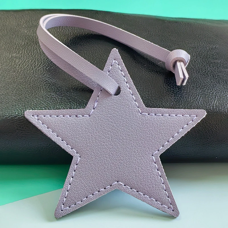 8 cm PU-Leder-Patch, fünfzackiger Stern, Schlüsselanhänger, Stern-Dekoration zum Verschönern von Taschen, Kleidung, Schlüsselband – Detail 5