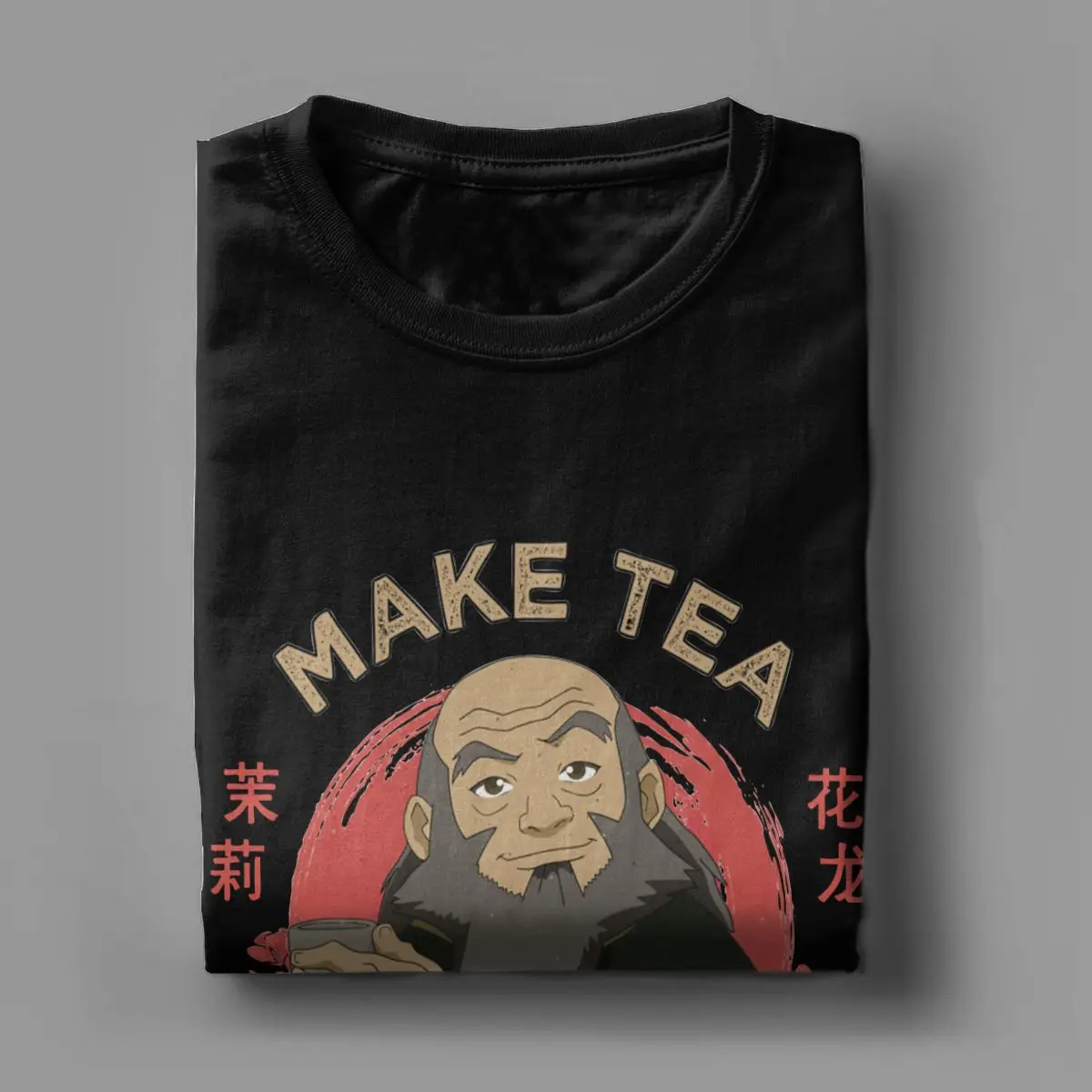 Avatar The Last Airbender Men T Shirt Iroh Make Tea Not War Tees Short Sleeve Round Collar T-Shirt 100% Cotton Plus Size Clothes