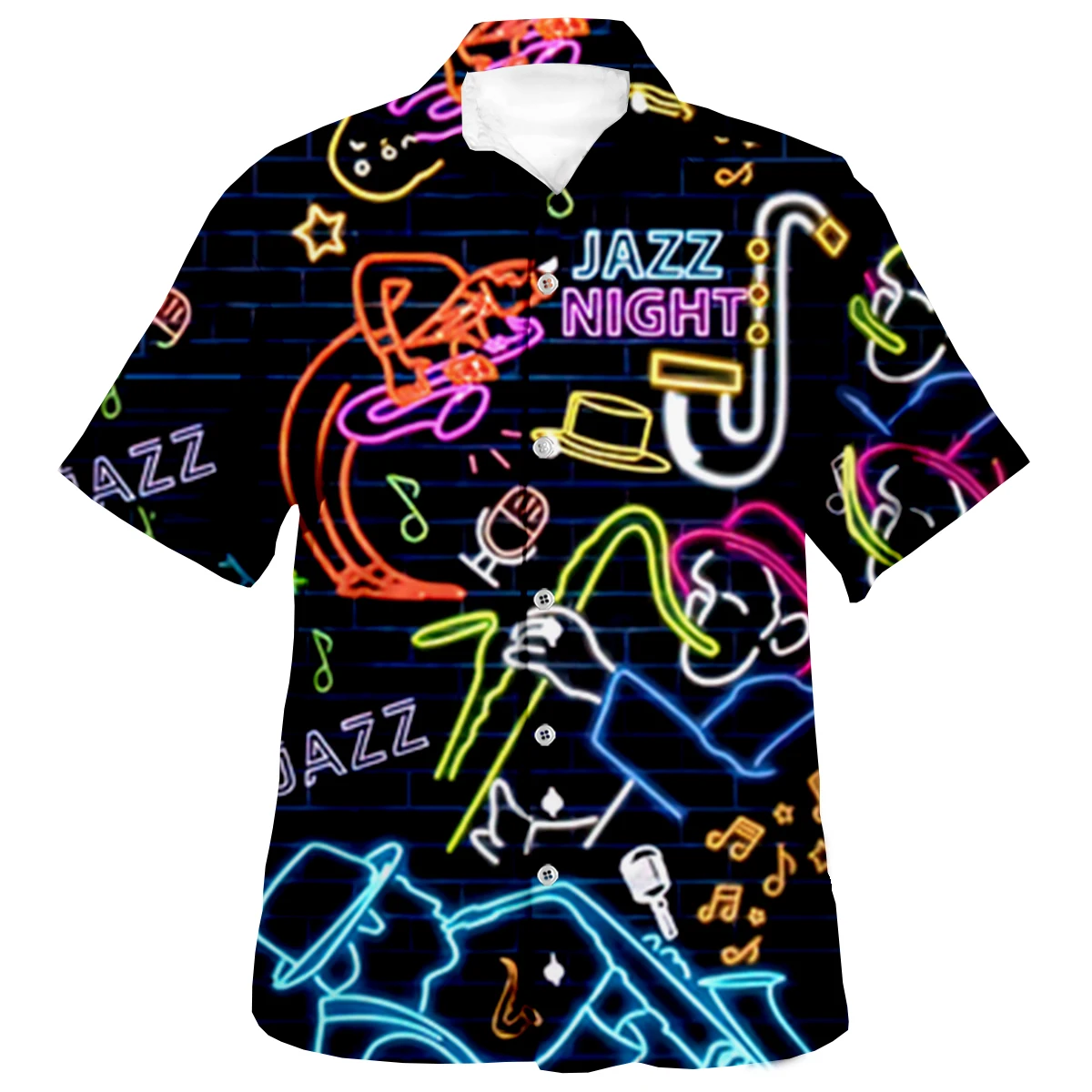 

Rock Music Jazz Psychedelic Pattern 3D Beach Hawaii Summer Shirt Short Sleeve Shirt Loose Streetwear Oversized Chemise Hombre-66