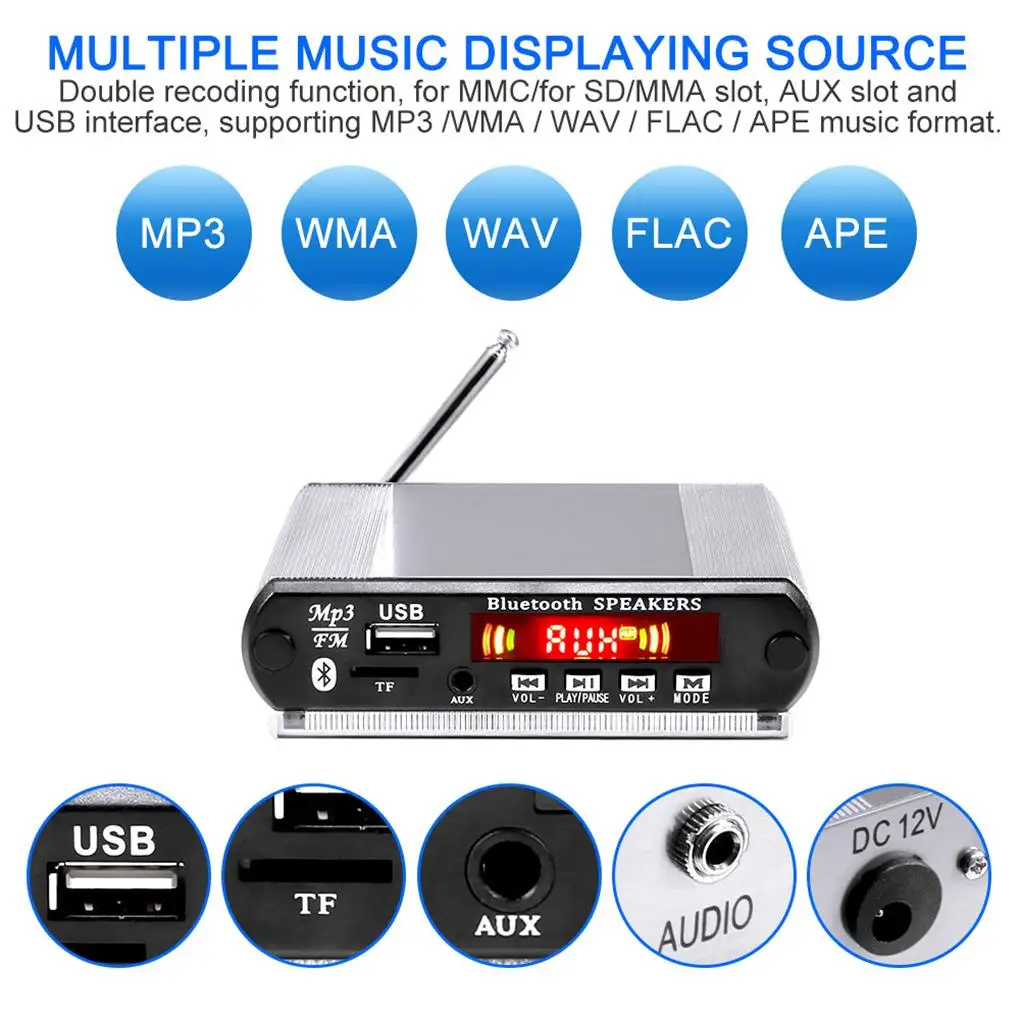 Zdalnie sterowanym samochodowym dekoder MP3 uniwersalny 12V bezprzewodowy dekodowanie Audio modyfikacja akcesorium pojazdu
