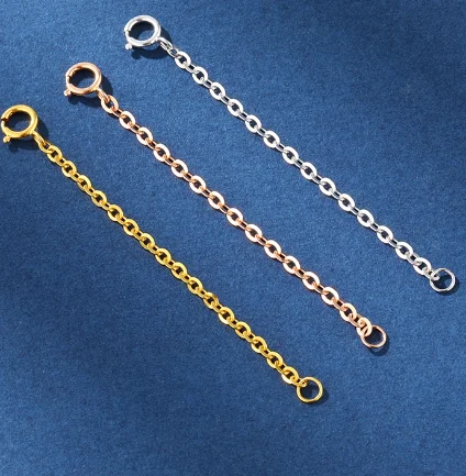 

18k gold chains au750 jewelry parts karat gold extension chain 1cm-10cm o shape chains gold findings