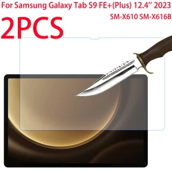 2PCS For Samsung Galaxy Tab S9 FE+ Plus 12.4 inch 2023 Tempered Glass Screen Protector SM-X610 X616B Protective Film Fit Screen
