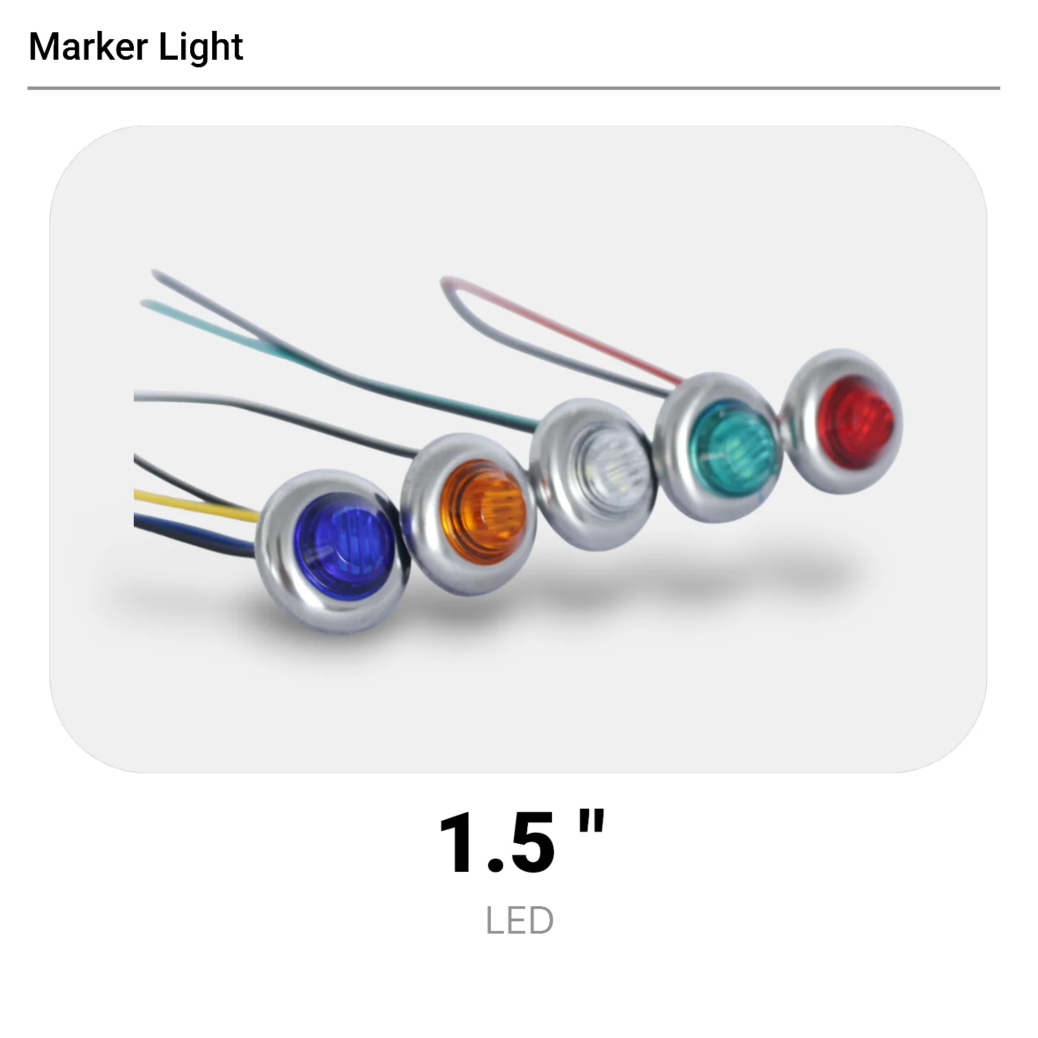 

10PCS 1.5 INCH LED Marker Lamp Green Plastic Lens Rubber Base for Truck Pickup SUV Offroad
