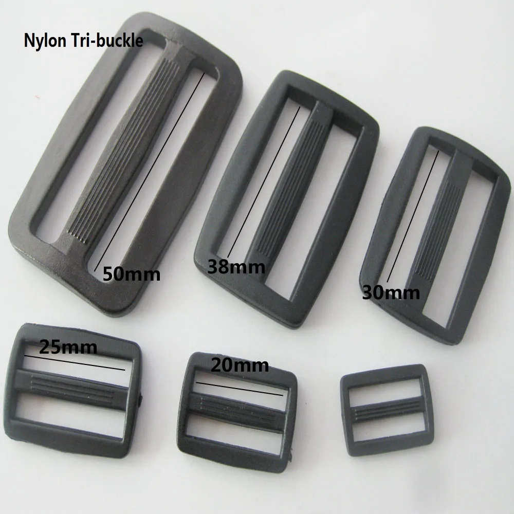 NBNNKL 10Pcs  Adjustable Plastic Buttons Buckles For Bag Webbing 15mm-50mm DIY Home Sewing Supplies