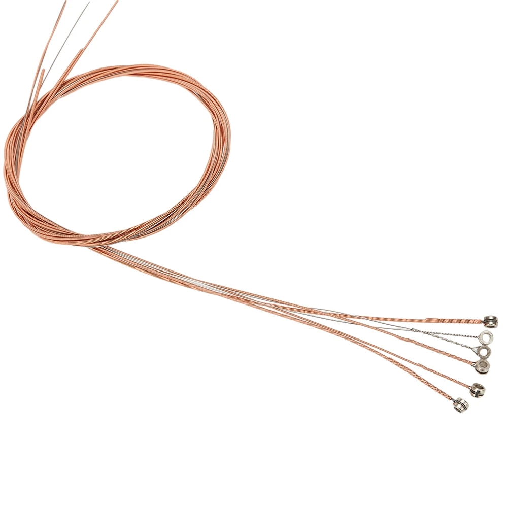 6pcs/set Copper Guitar Strings 1-6 For Classical Acoustic Folk Guitar Steel Wire Strings Musical Instrument Parts Accessories