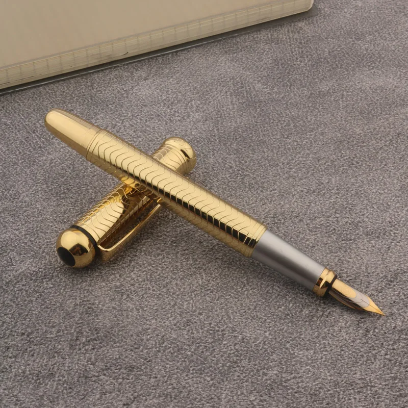 Metal classical line Fountain Pen Golden Elegante Signature Pen School Student Office Gifts Stationery Pen