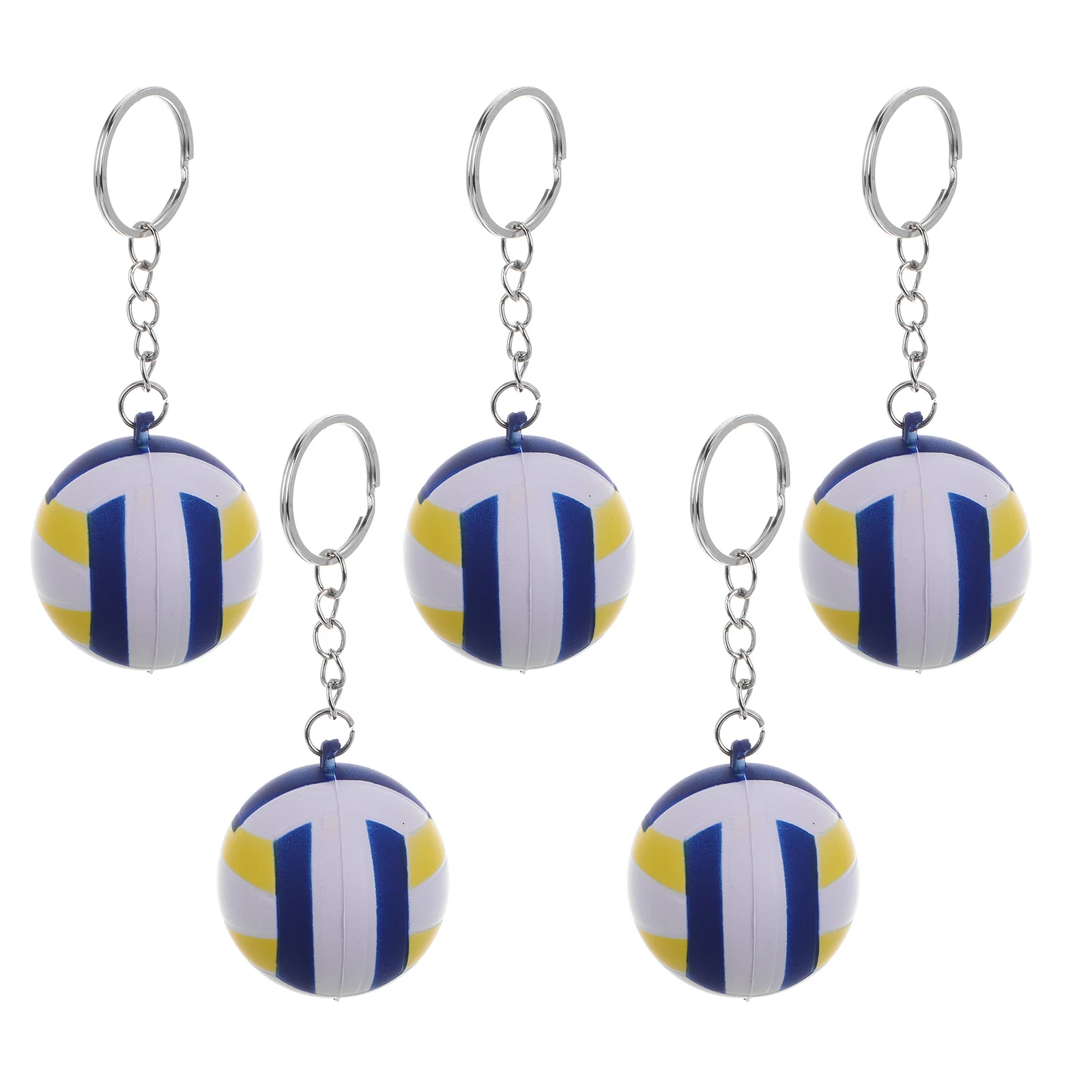 

5Pcs Volleyball Pendant Keychains Sporty Mini Design for Keyring Lanyard Backpack Charm Party Supplies Fan Gift Set