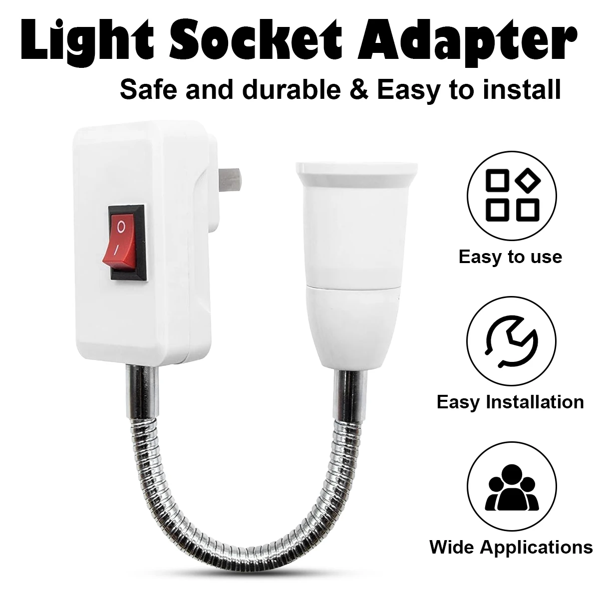 E27 Lamp Base Flexible Bend Mobile Test Light Socket Light Adapter Plug Switch EU US UK Plug Lamp Holder For LED Table Lamp Led