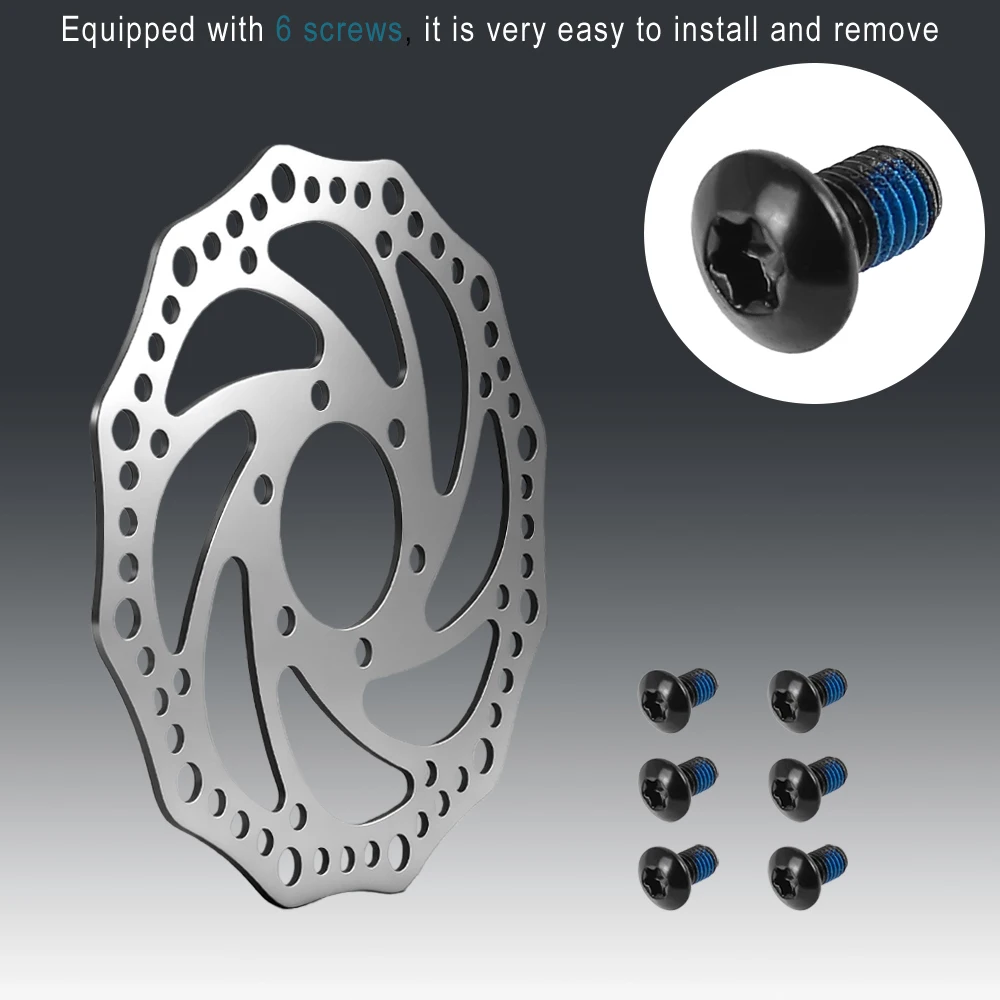 140mm 160mm Brake Disc Accessories For Electric Scooter Stainless Steel Rotor Brake Pad Contains 6 Screws Replacement Parts