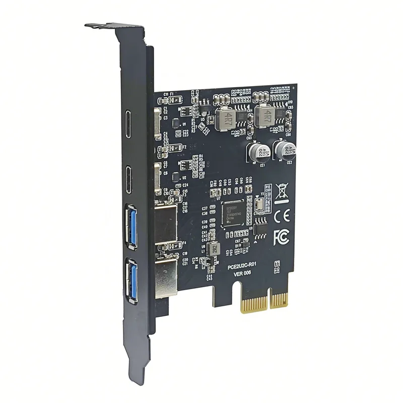 PCI Express Card 2Port USB-A + 2Port USB-C USB3.2 Gen1 5Gbps PCIE Card Expansion Card Add on Cards Adapter for Windows/Linux OS