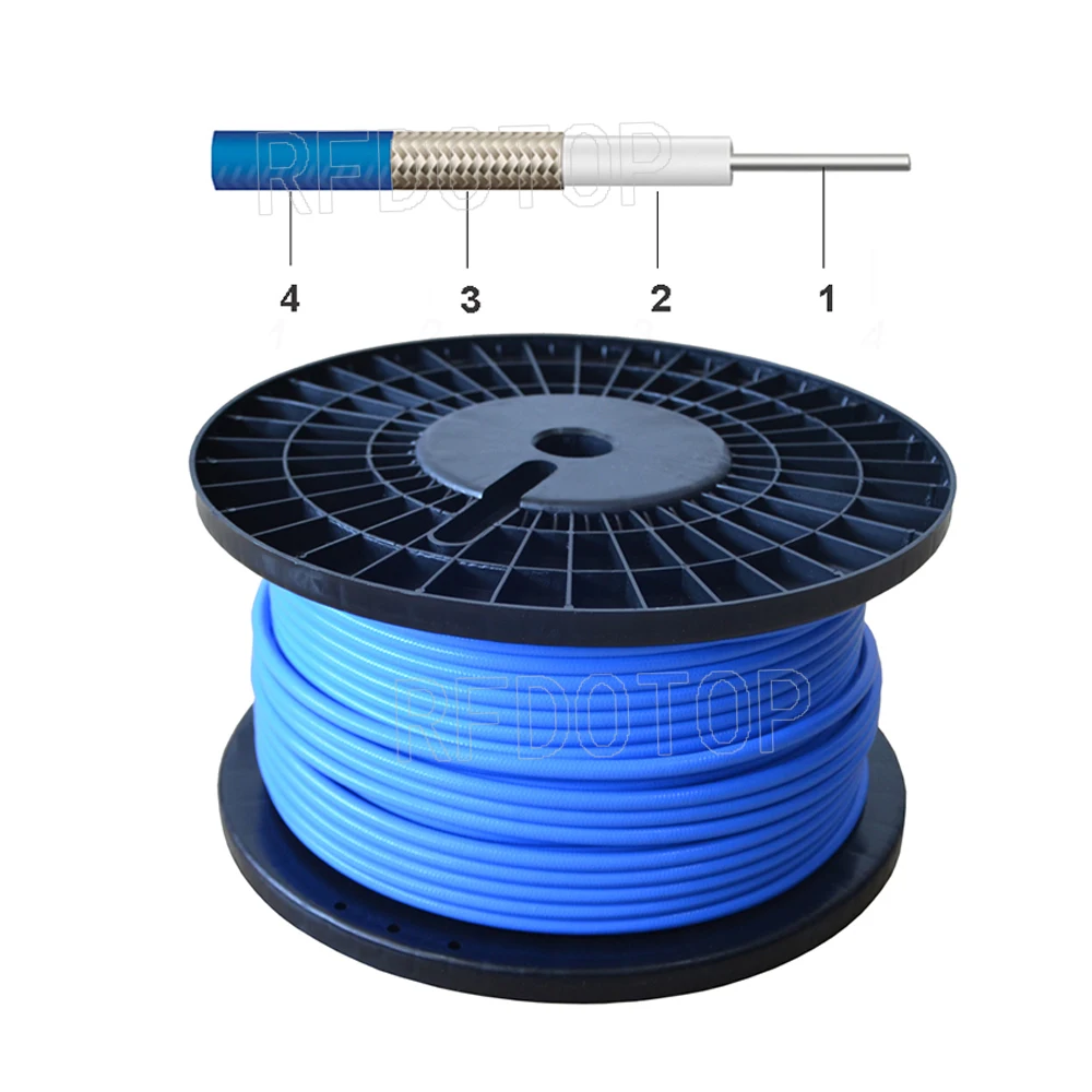 Nuova spina maschio SMA a connettore femmina SMA colore blu RG402 cavo coassiale Semi flessibile ad alta frequenza adattatore 50 Ohm 10cm-20m