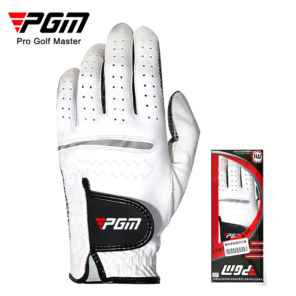 

PGM Golf Gloves, Men's Sports Gloves, Sheepskin Non-slip Grain Golf Gloves, Single Left / Right Hand Soft Breathable Golf Glove