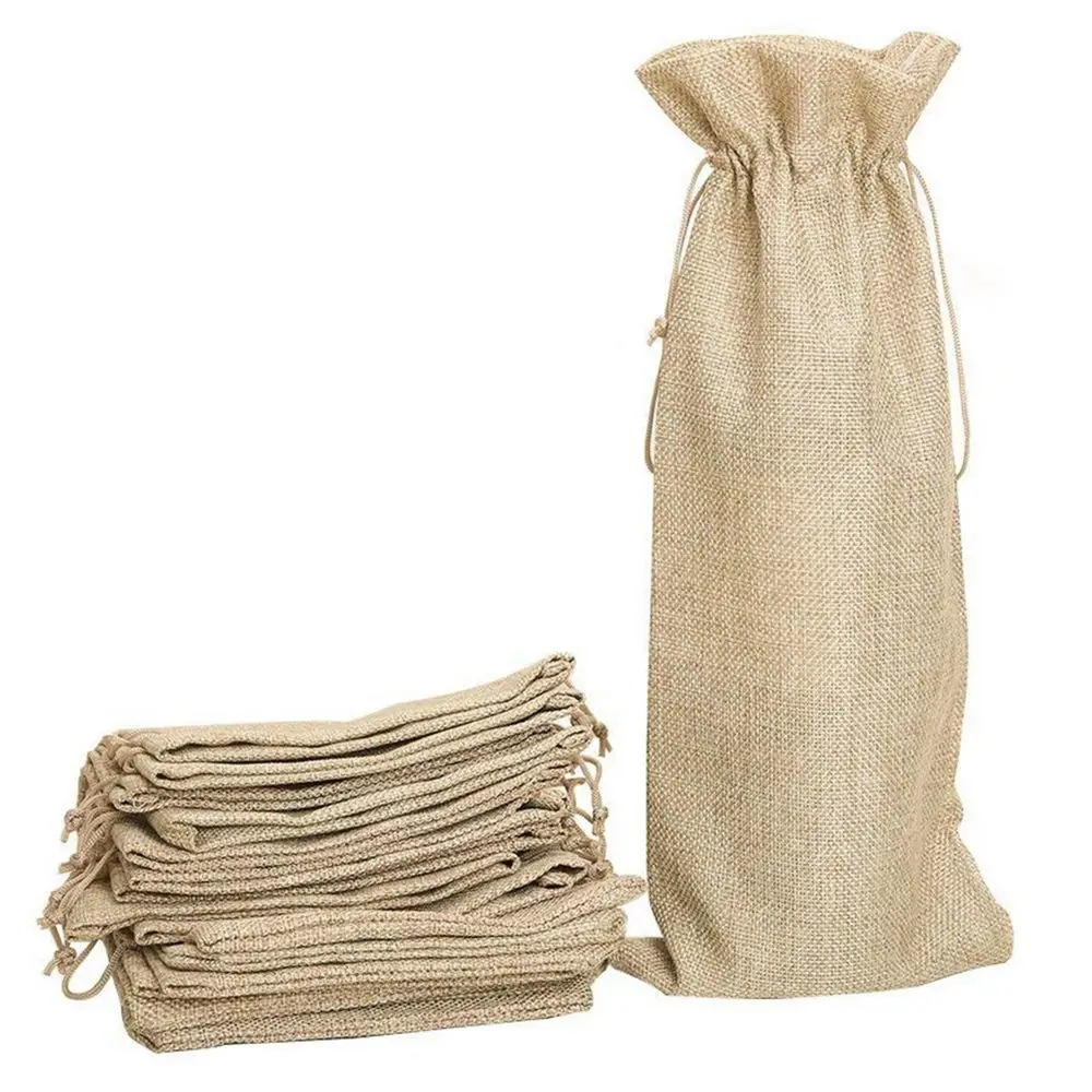 Multicolor 750ml Gift Burlap Linen Party Decoration Wine Bags Packaging Bag Wine Bottle Covers Champagne Pouch