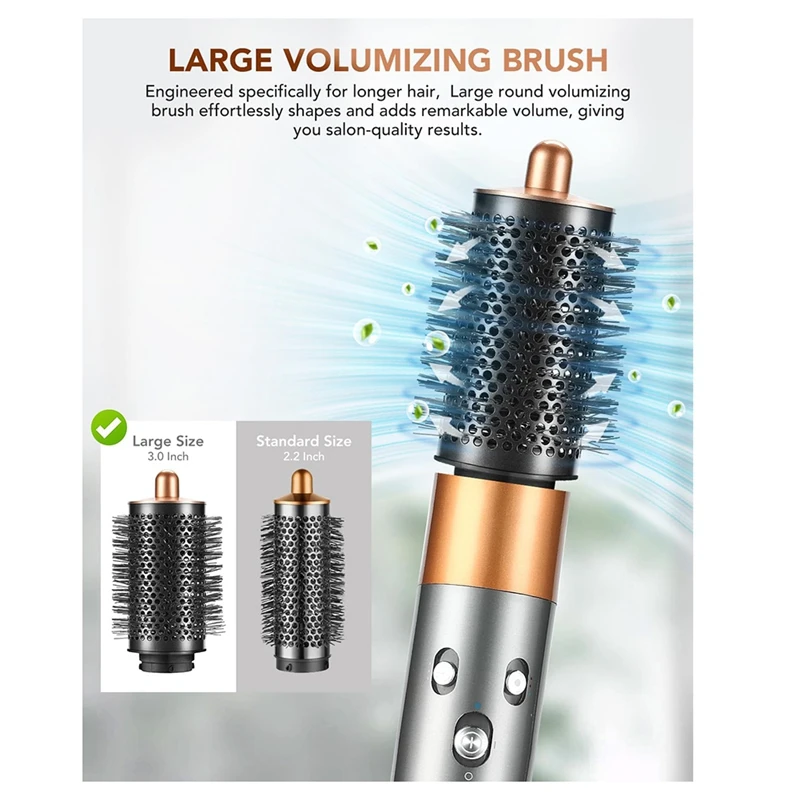 Diffuser & Large Round Volumizing Brush Attachment Compatible For Dyson Airwrap HS05, HS01 - Ideal Beauty Gift