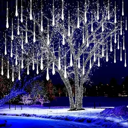 30/50cm Holiday String Fairy Light 8 Tubes LED Meteor Shower Light Christmas Decoration EU/US Plug Wedding Decor Garden Light