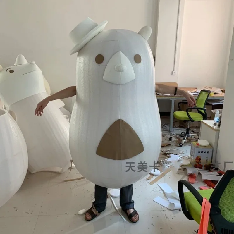 

2019 Newly Bear Mascot Costume Brown Bear With Hat Costume Adult Fancy Dress Clothing Mascotte Halloween Christmas Party Gift