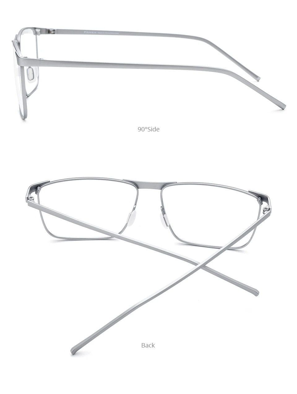 FONEX Reines Titan Brillengestell Männer Markendesign Quadratische Brillengestell Große Größe Japanische Custom Brillen 8526 – Detail 8
