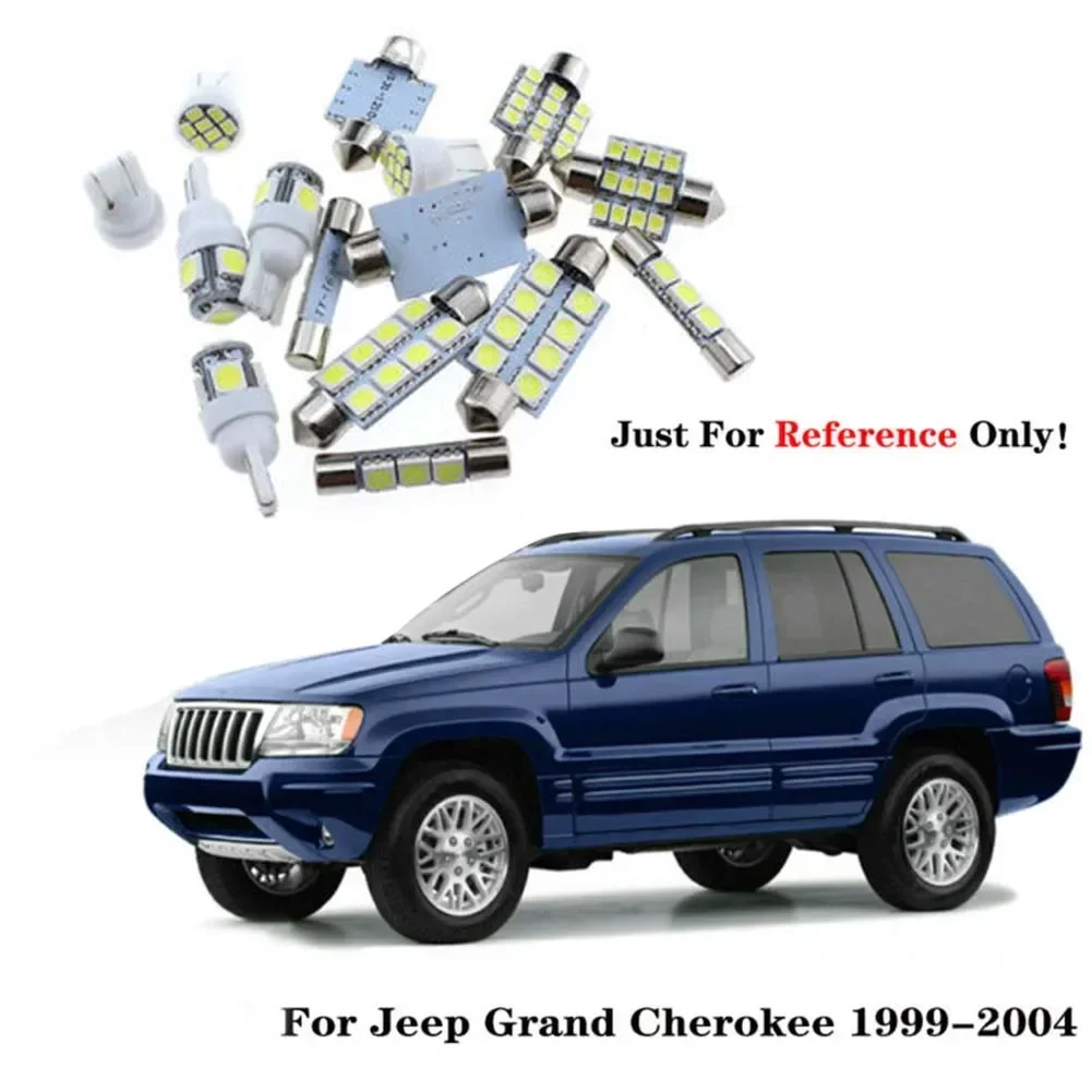 18pcs/Set Car Lights White Interior Ultra Bright LED Lights Package Kit For 1999-2004 Jeep Grand Cherokee WJ