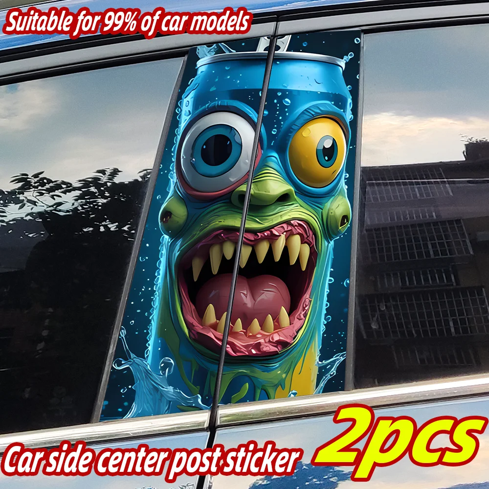

Pop Can Monster Car Stickers Auto B Pillar Waterproof Center Column Decor Cover Scratches Car Doors Pillar Decals Accessories