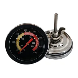 Read Oven Thermometer for Kitchen Home Household Cooking Temp Gauge 0-400℃ Stainless Steel BBQ Smoker Grill Thermometer Parts