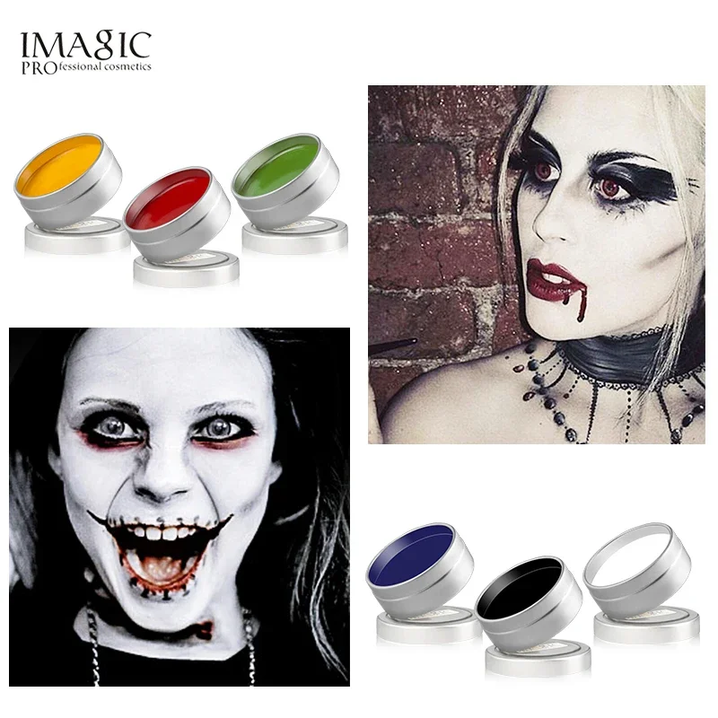 Flash Glow Pigment Face Paint, Maquiagem Corporal, Pintura de Arte, Desenho, Festa de Halloween, 12g, 7 Cores, Atacado