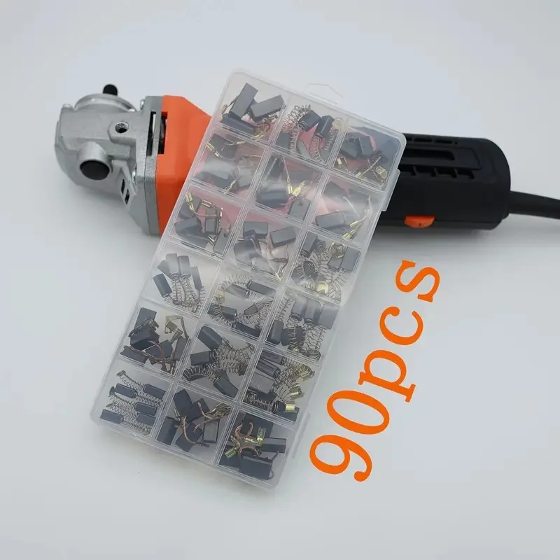 90 pieces of motor carbon brush combination, 18 different sizes of power tool repair parts hot-selling combination