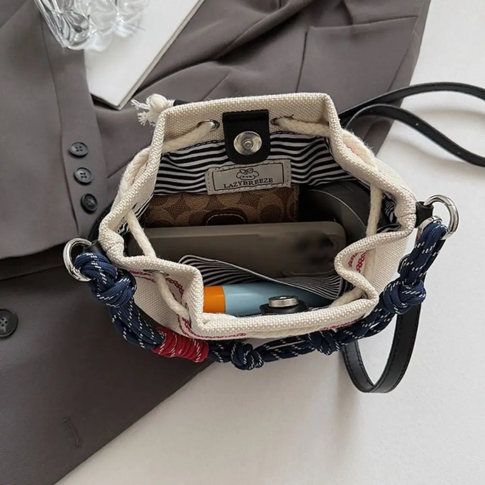 

Холщовые сумки-ведра в корейском стиле в стиле ретро, кошелек, сумка через плечо, лоскутная сумка через плечо, сумки-кошельки большой емкости