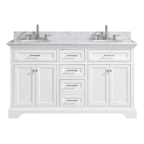 Bathroom CabinetCBMmart Wall-Mounted Modern Single Sink Wood Vanity Cabinet With Smart Mirror Ceramic Basin Faucet And Marble Co