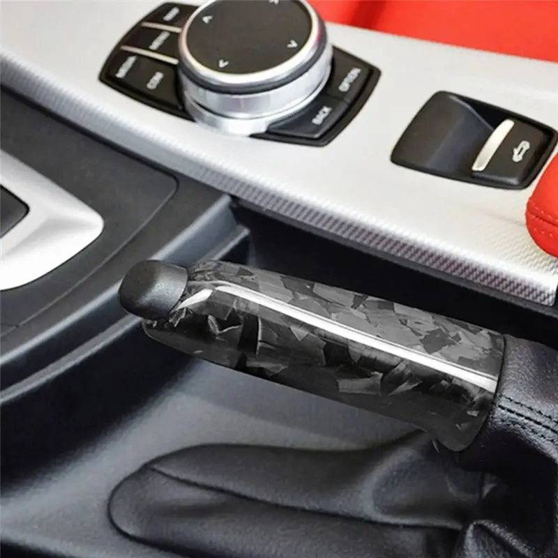 Fits for Carbon Fiber Handbrake Grips Cover Trim for 1 2 3 4 Series E46 E90 E92 E60 E39 F30 F34 F10 F20 view 3