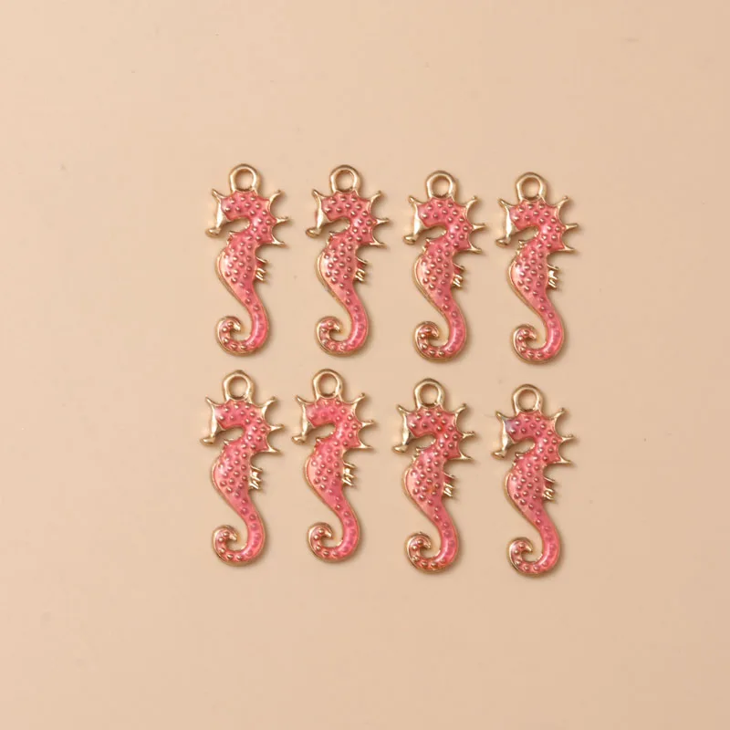 10pcs New Hippocampus Japonicus Enamel Charms Lovely Ocean Animal Pendants For Making DIY Handmade Findings Accessories Necklace